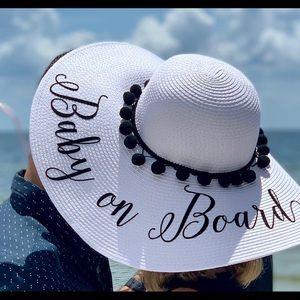 Baby on board white sunhat